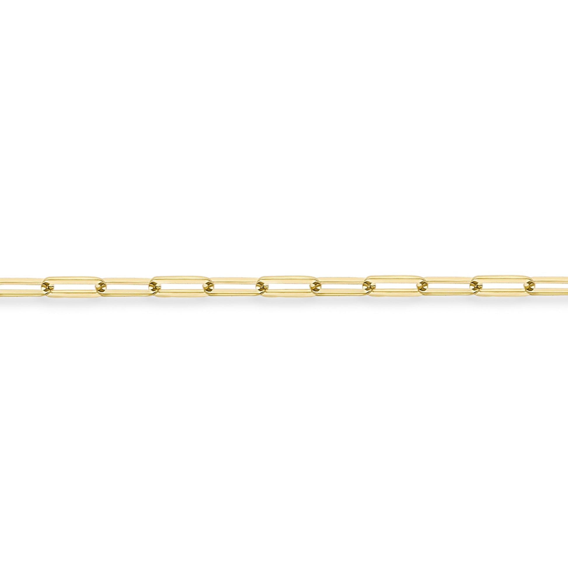 18ct Gold  Flat Oval Paperclip Chain Bracelet 3mm 7.25"/19cm - CBNR02215-07