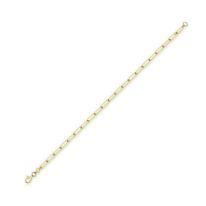 18ct Gold  Flat Oval Paperclip Chain Bracelet 3mm 7.25"/19cm - CBNR02215-07