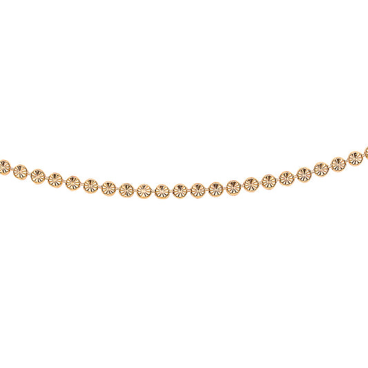 Gilded Silver  Flat Bead Necklace 3mm 18" + 2" Extension - CH-DC03