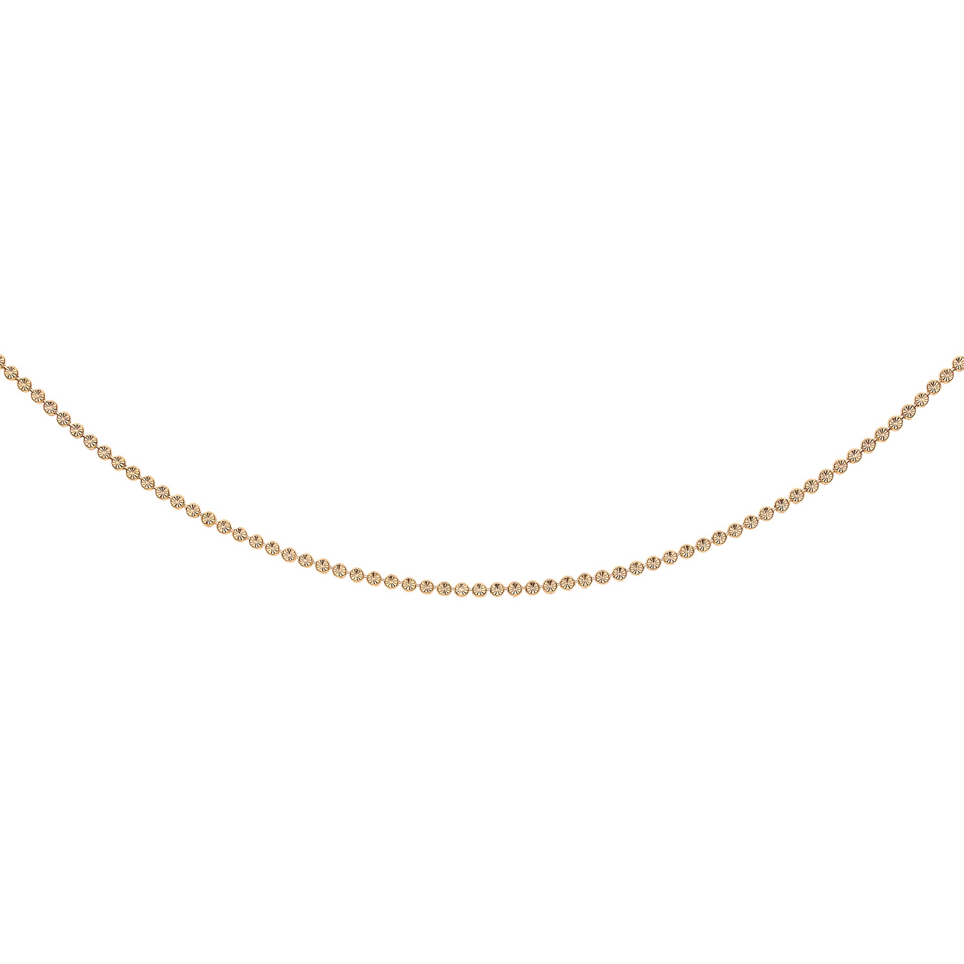 Gilded Silver  Flat Bead Necklace 3mm 18" + 2" Extension - CH-DC03