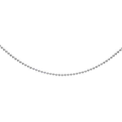 Silver  Diamond-Cut Bead Necklace 4mm 18" + 2" Extension - CH-DC04