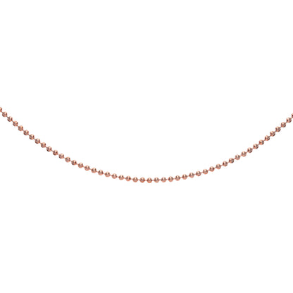 Rose Silver  Diamond-Cut Bead Necklace 4mm 18" + 2" Extension - CH-DC05