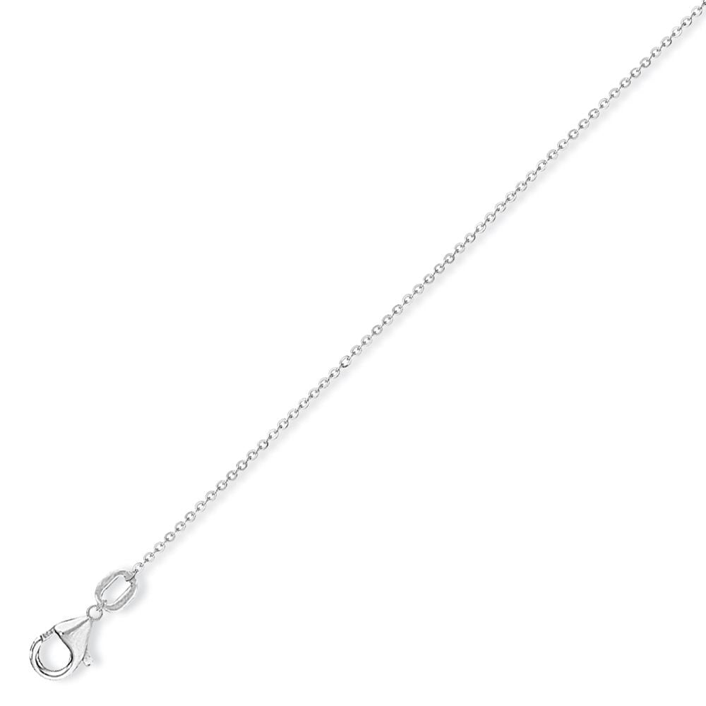 Ladies Platinum  Trace Link Pendant Chain Necklace - 1mm gauge - CLNR02734