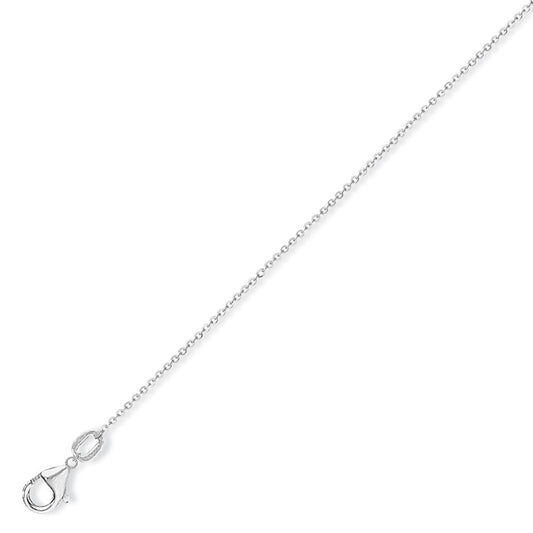 Ladies Platinum  Trace Link Pendant Chain Necklace - 1mm gauge - CLNR02734