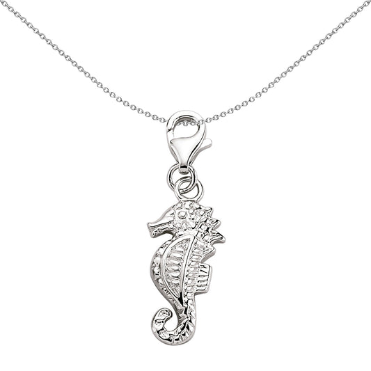 Sterling Silver  Hippocampus Seahorse Link Charm - CM020