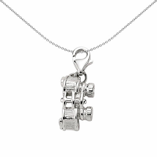 Sterling Silver  Nature Spotting Stargazing Binoculars Link Charm - CM023
