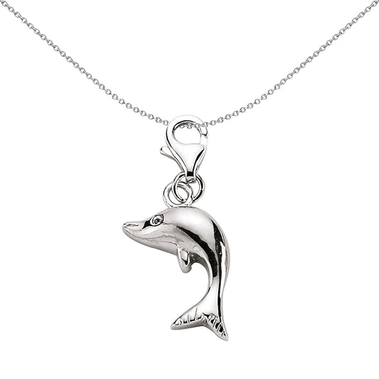 Sterling Silver  Leaping Dolphin Link Charm - CM027