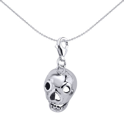 Sterling Silver  Happy Skull Charm Pendant - CM034