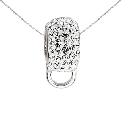 Sterling Silver  Black Crystal Pave Ring Hanger Link Charm - CM091BLK