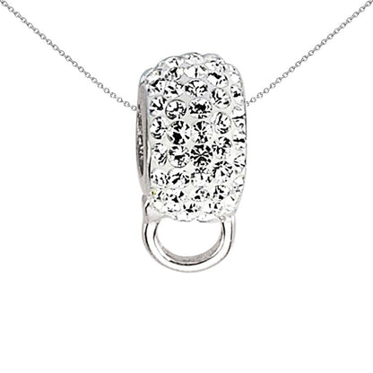 Sterling Silver  Black Crystal Pave Ring Hanger Link Charm - CM091BLK