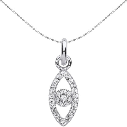 Sterling Silver  Crystal Anti Evil Eye Link Charm - CM210