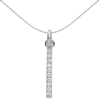 Sterling Silver  Crystal 10 Stone Column Drop Link Charm - CM212