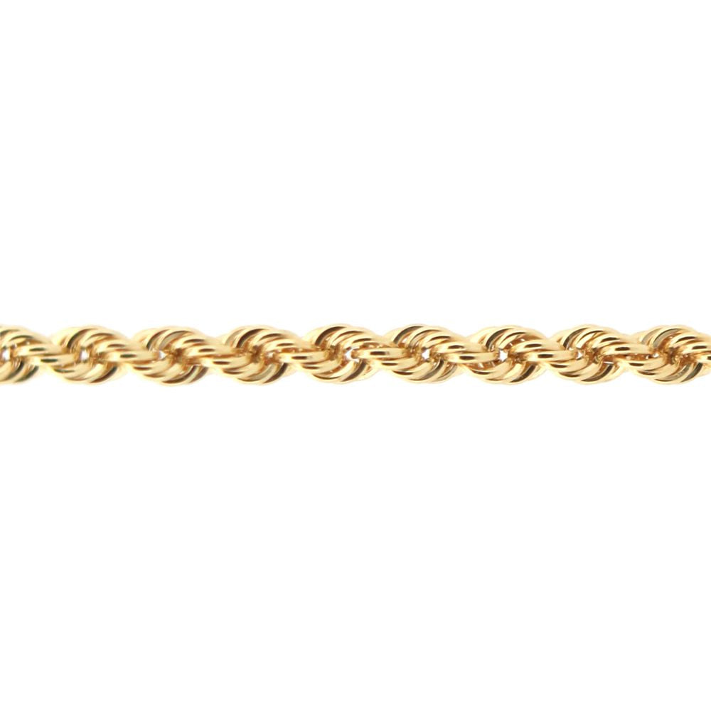 9ct Gold  Hollow Rope Pendant Chain Bracelet 2.7mm gauge 7.25 inch - CNNR02002