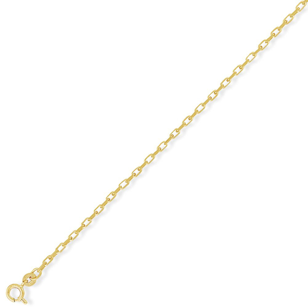 9ct Gold  Oval Belcher Pendant Chain Necklace - 2.1mm - CNNR02014B