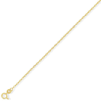 9ct Gold  Oval Belcher Pendant Chain Necklace - 1.1mm - CNNR02014