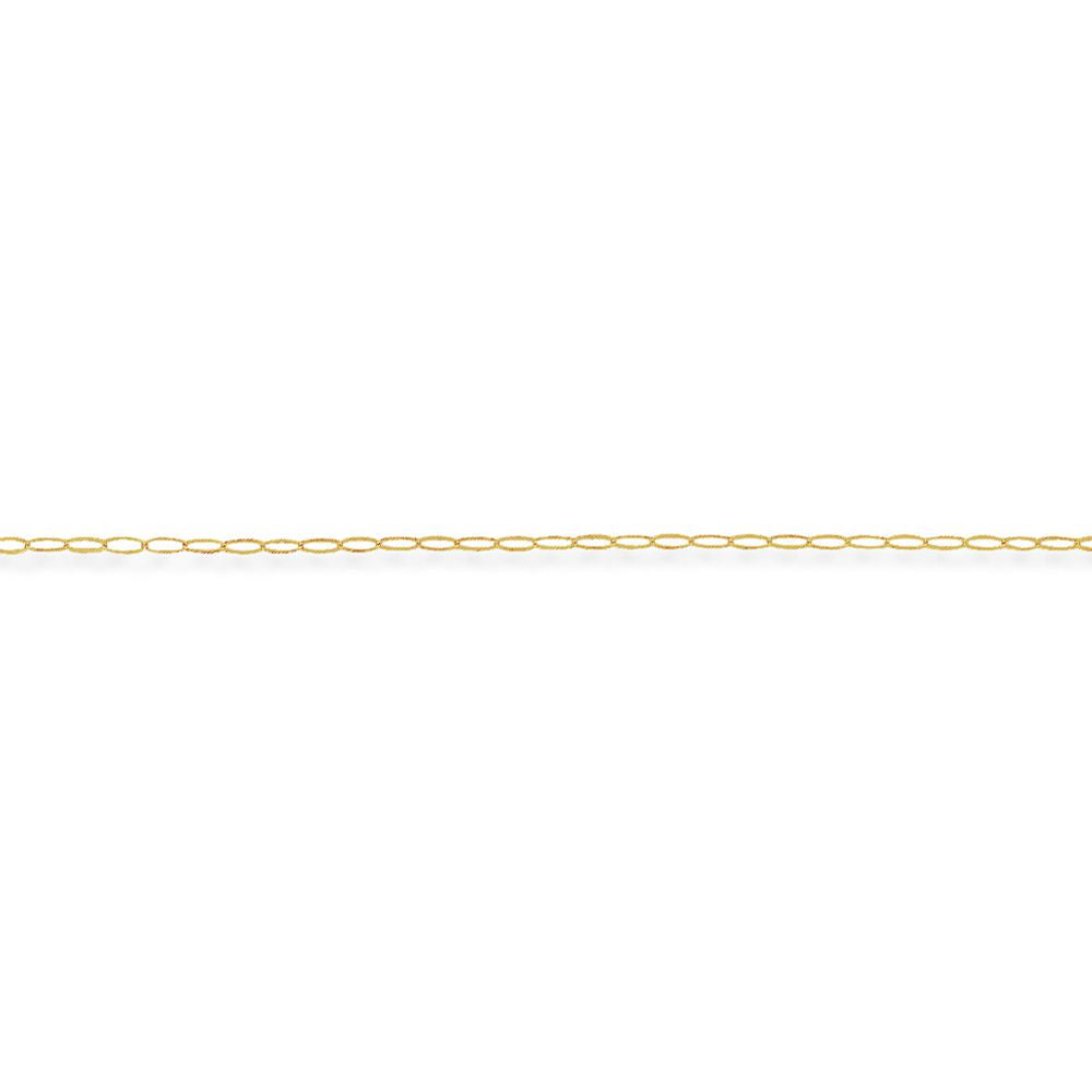 9ct Gold  Oval Belcher Pendant Chain Necklace - 1.6mm gauge - CNNR02015D
