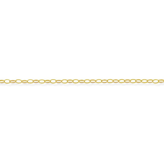 9ct Gold Oval Belcher Pendant Chain Necklace - 2.8mm gauge - CNNR02015E