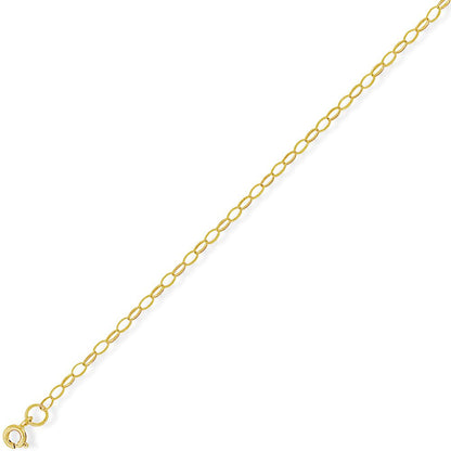9ct Gold  Oval Belcher Pendant Chain Necklace - 2.8mm gauge - CNNR02015E