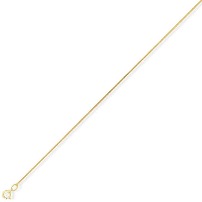 9ct Gold  Diamond-Cut Curb Pendant Chain Necklace - 0.75mm gauge - CNNR02024D