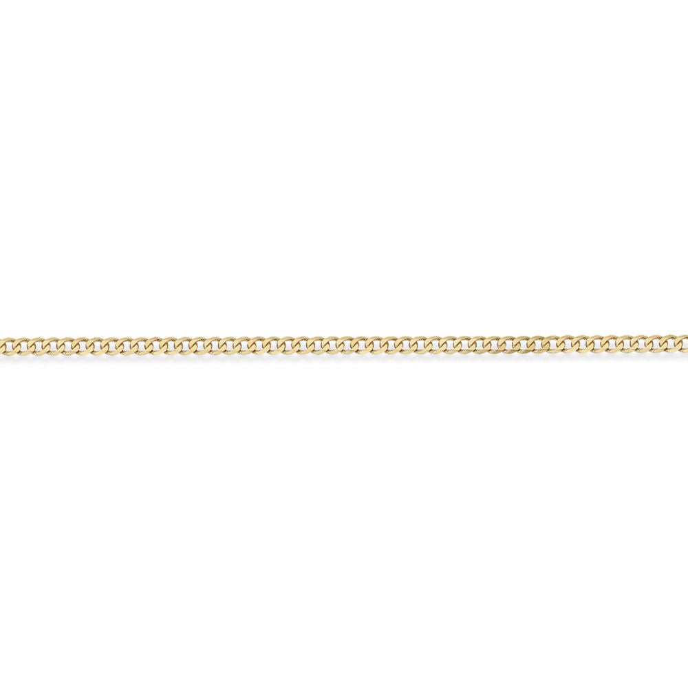 9ct Gold  Quality Curb Pendant Chain Bracelet 2mm gauge 7.25 inch - CNNR02026