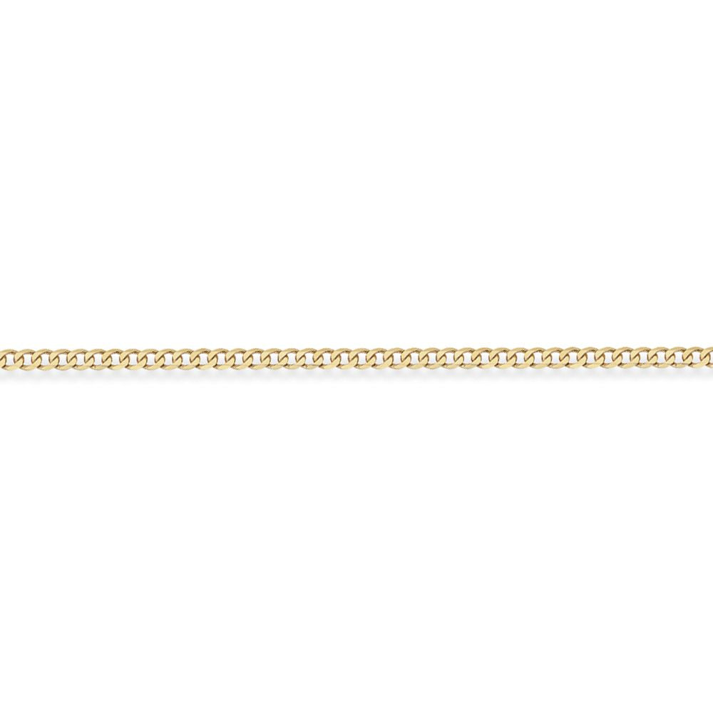 9ct Gold  Curb Pendant Chain Bracelet 2.1mm gauge 7.25 inch - CNNR02026C