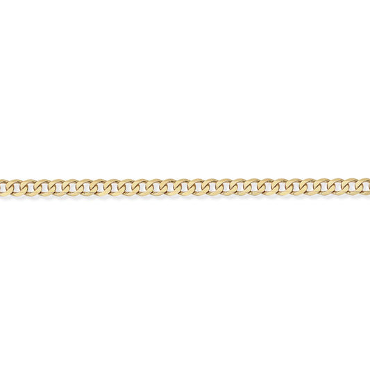9ct Gold  Curb Pendant Chain Bracelet 4.3mm gauge 8.25 inch - CNNR02026D