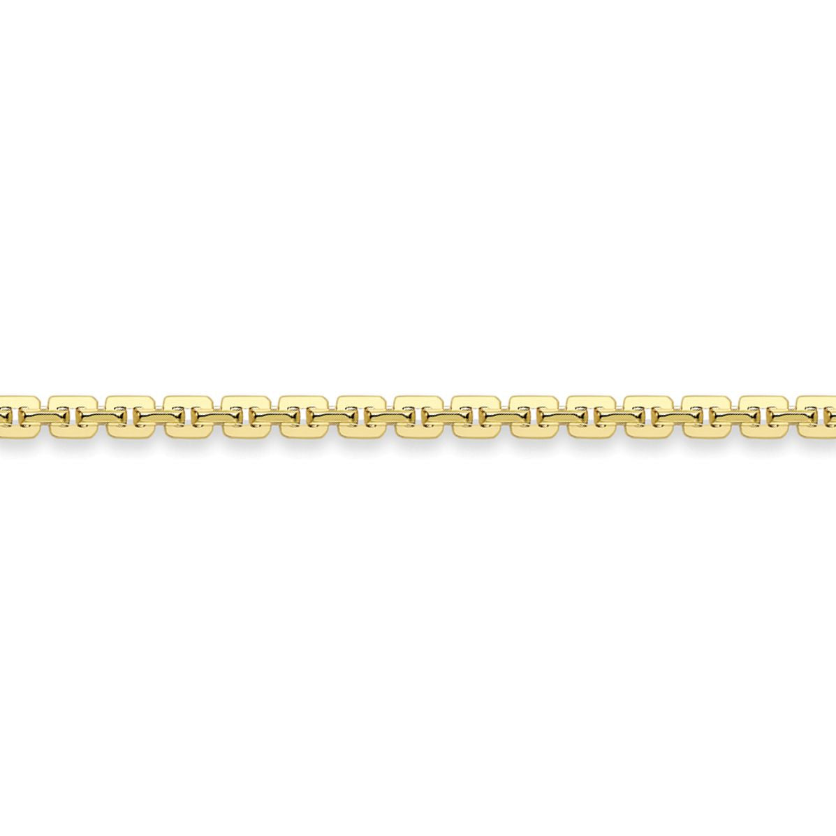9ct Gold  Square Link Trace Pendant Chain Necklace 1.4mm - CNNR02071