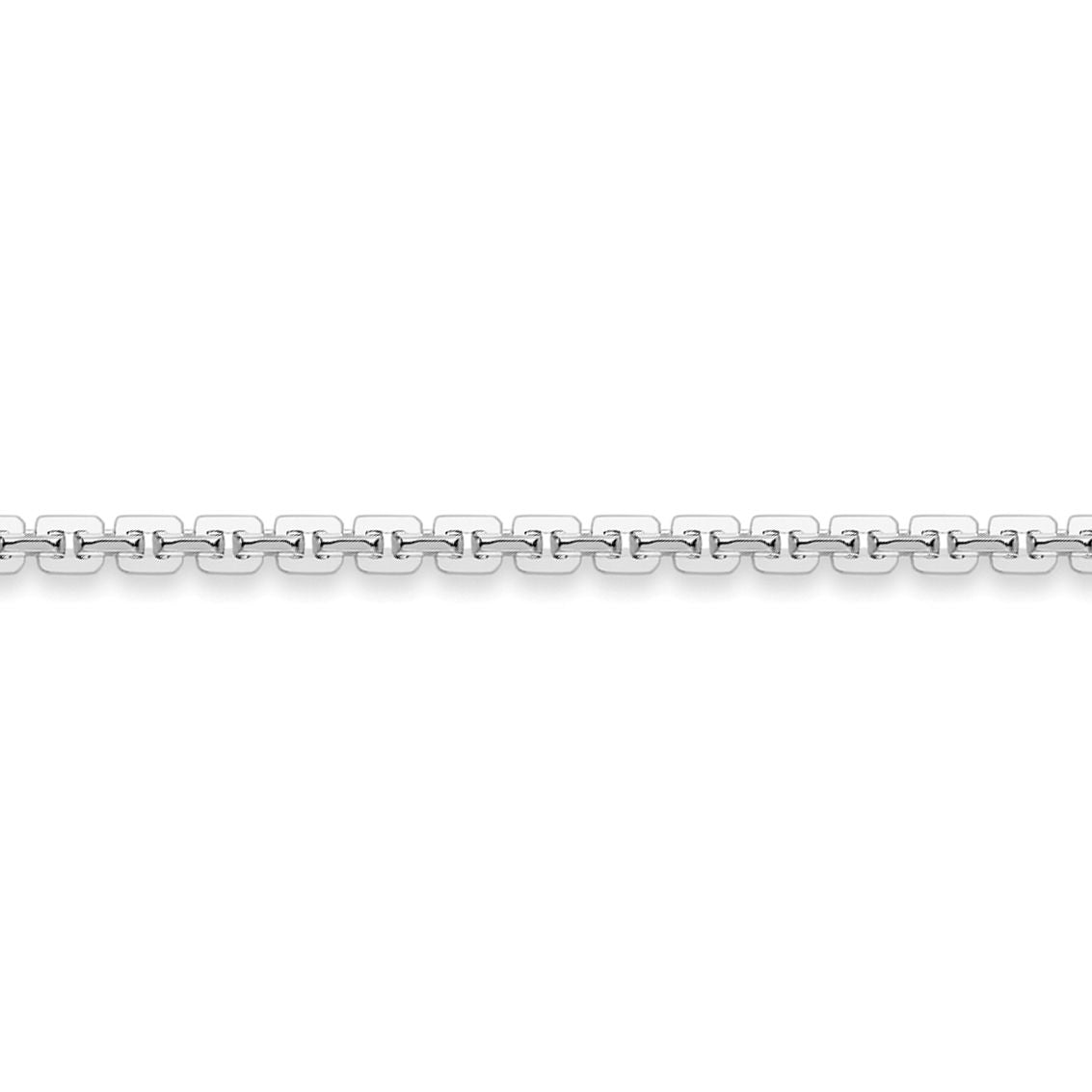 9ct White Gold  Square Link Trace Pendant Chain Necklace 1.4mm - CNNR02072