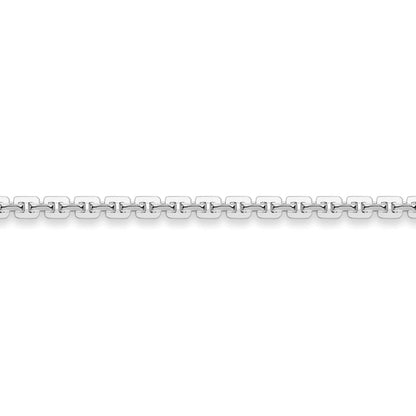 9ct White Gold  Square Link Trace Pendant Chain Necklace 1.4mm - CNNR02072