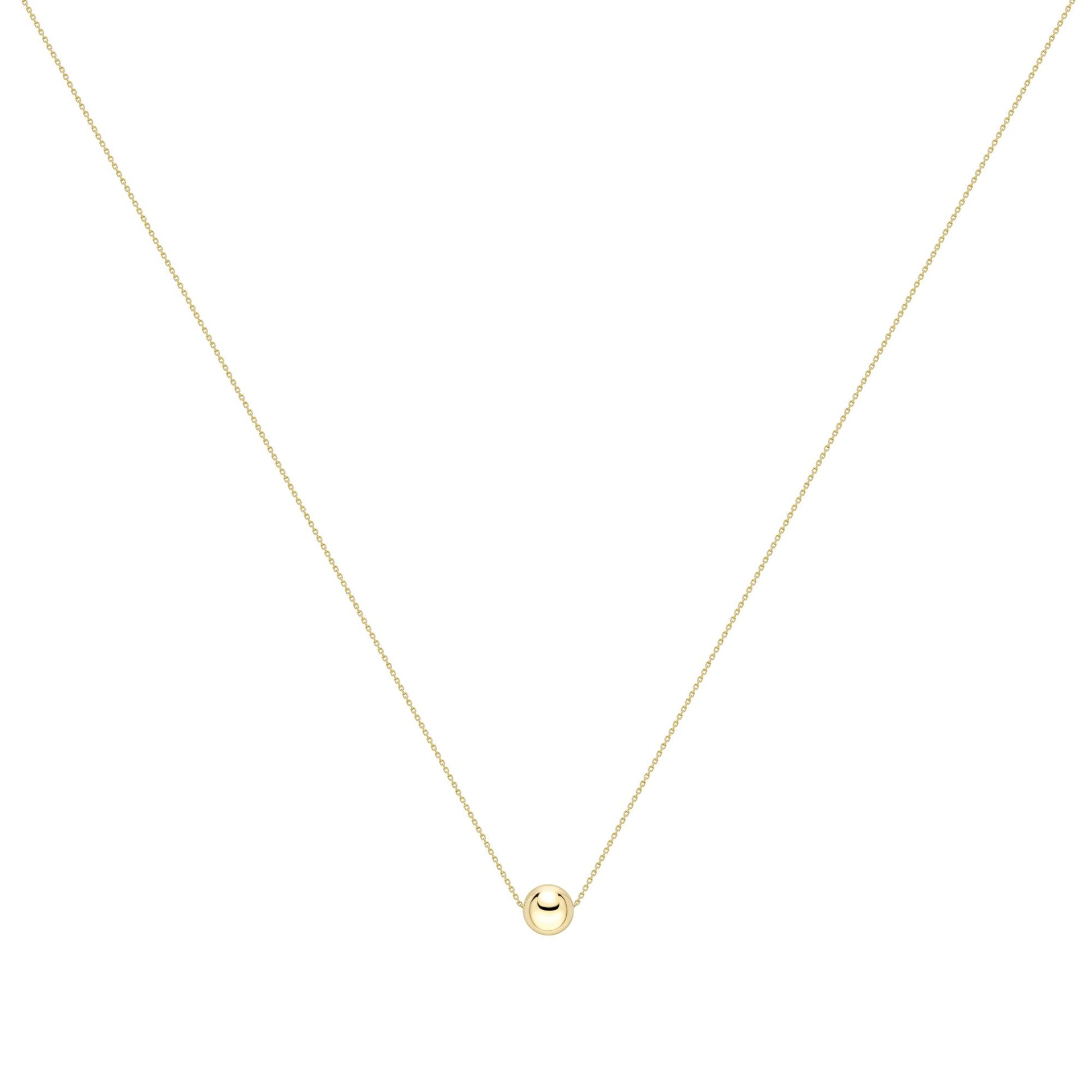 9ct Gold  Newton's Cradle Ball Trace Chain Necklace 17" 43cm - CNNR02151-17