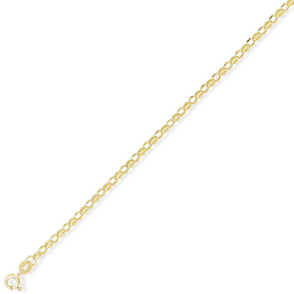 9ct Gold  Oval Belcher Pendant Chain Necklace - 2.35mm - CNNR02228