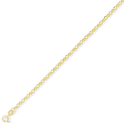 9ct Gold  Oval Belcher Pendant Chain Necklace - 2.35mm - CNNR02228
