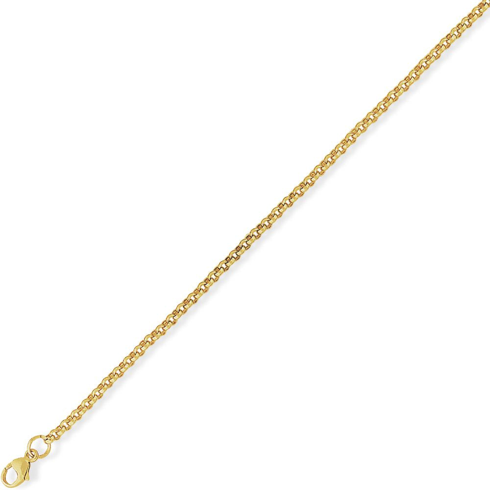 9ct Gold  Round Belcher Pendant Chain Bracelet 2.6mm 7.25 inch - CNNR02262