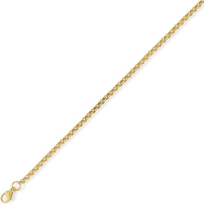9ct Gold  Round Belcher Pendant Chain Necklace - 2.6mm - CNNR02262