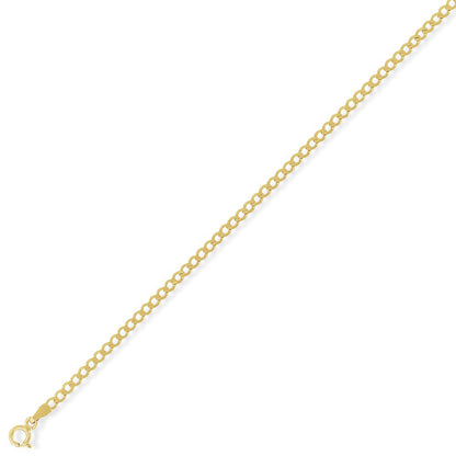 9ct Gold  Curb Pendant Chain Necklace - 2.5mm gauge - CNNR02273
