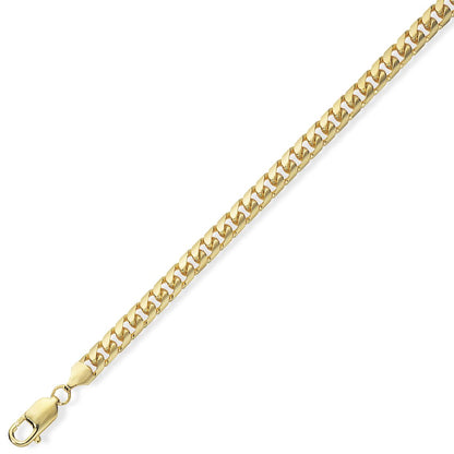 9ct Gold  Bombe Domed Curb Chain Bracelet 5mm 8 inch - CNNR02327