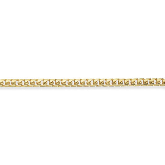 9ct Gold  Bombe Domed Curb Chain Bracelet 4mm 7 inch - CNNR02331