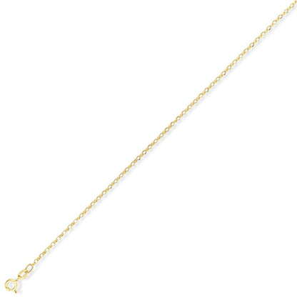9ct Gold  Oval Belcher Pendant Chain Necklace - 1.4mm gauge - CNNR02344