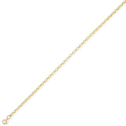 9ct Gold  Heavy Oval Belcher Pendant Chain Necklace - 2.6mm - CNNR02384