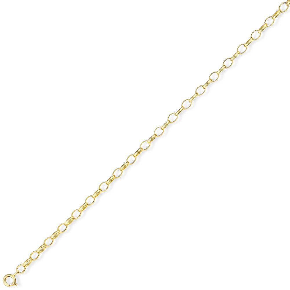 9ct Gold  Heavy Oval Belcher Pendant Chain Necklace - 4mm - CNNR02386