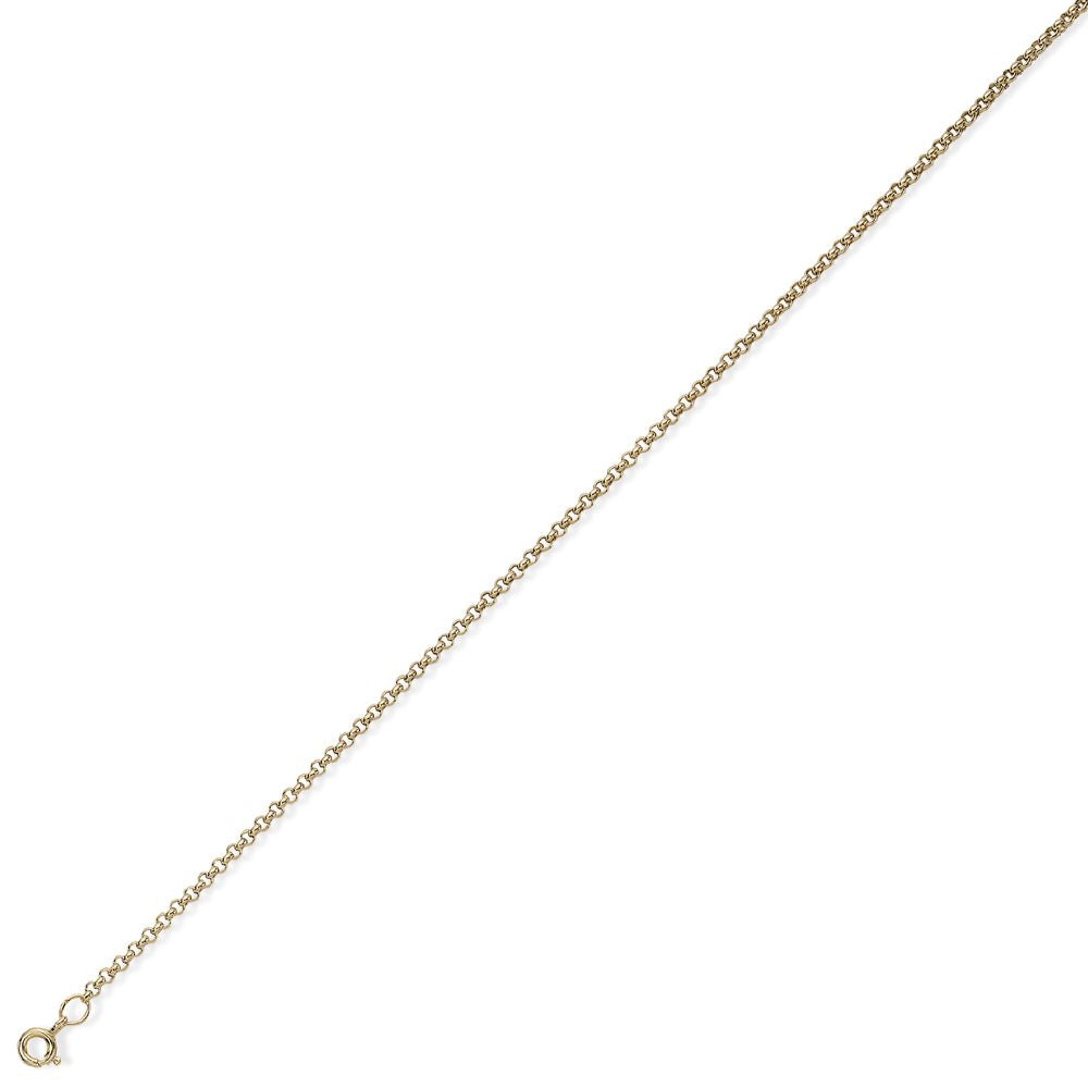 9ct Gold  Round Belcher Pendant Chain Necklace - 2.1mm - CNNR02531