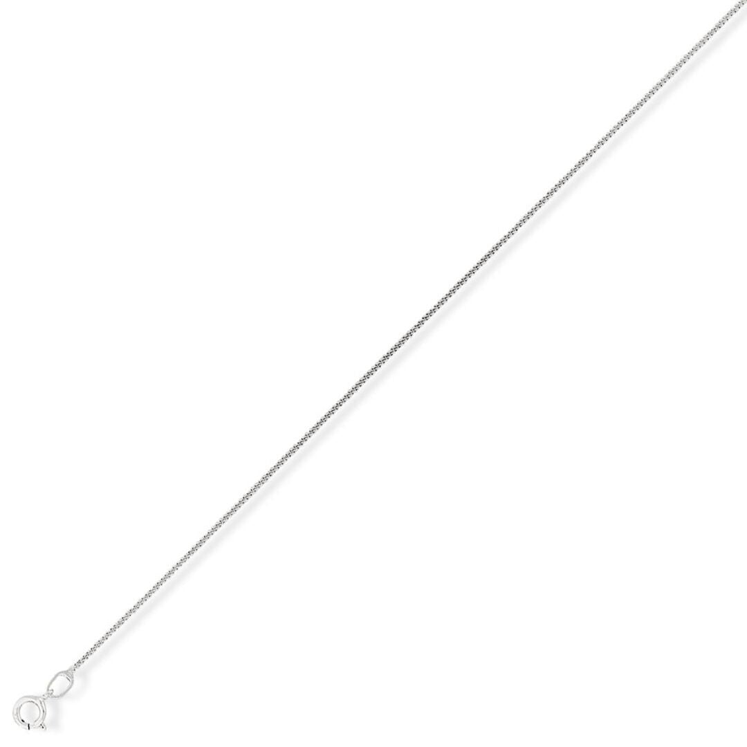 9ct White Gold  Classic Curb Pendant Chain Necklace - 0.75mm gauge - CNNR02607