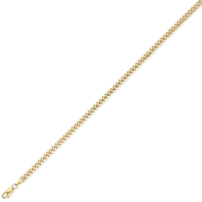 9ct Gold  Bombe Dombed Curb Bracelet 3.5mm 8.5" 21cm - CNNR02675-08