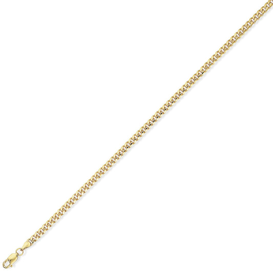 9ct Gold  Bombe Dombed Curb Bracelet 3.5mm 8.5" 21cm - CNNR02675-08