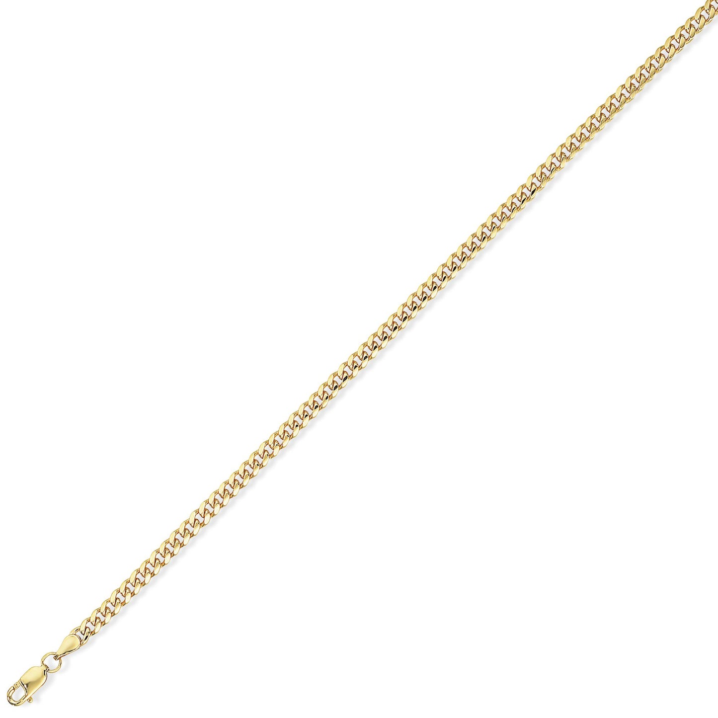 9ct Gold  Bombe Dombed Curb Bracelet 3.5mm 8.5" 21cm - CNNR02675-08