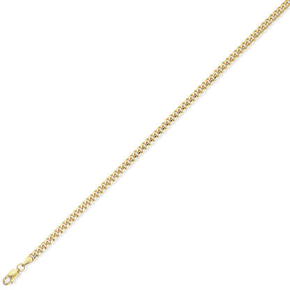 9ct Gold  Bombe Dombed Curb Bracelet 3.5mm 8.5" 21cm - CNNR02675-08