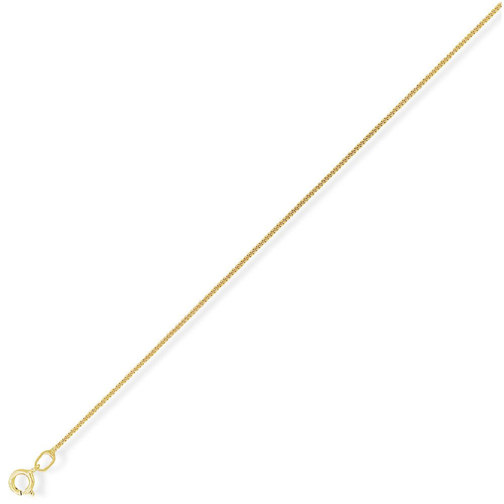 9ct Light Yellow Gold  Curb Pendant Chain Necklace - 0.9mm gauge - CNNR02712