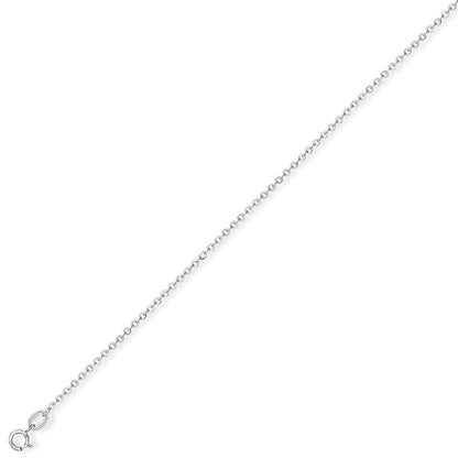 9ct White Gold  Fine Trace Pendant Chain Necklace - 1.2mm gauge - CNNR02736