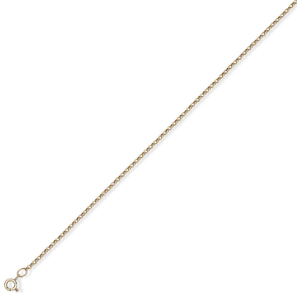 9ct Gold  Round Belcher Pendant Chain Necklace - 1.5mm - CNNR02738