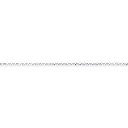 9ct White Gold  Oval Belcher Pendant Chain Necklace - 1.4mm - CNNR02740